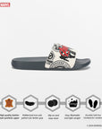 Marvel Avengers' EVMK10921G Men's White Sliders | Trendy Sliders with Durable & Cushioned Sole Construction | Waterproof & Lightweight, Perfect for Everyday Casual Wear
