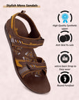 Paragon PUK2217G Men Stylish Velcro Sandals | Comfortable Sporty Sandals for Daily Outdoor Use | Casual Athletic Sandals with Cushioned Soles