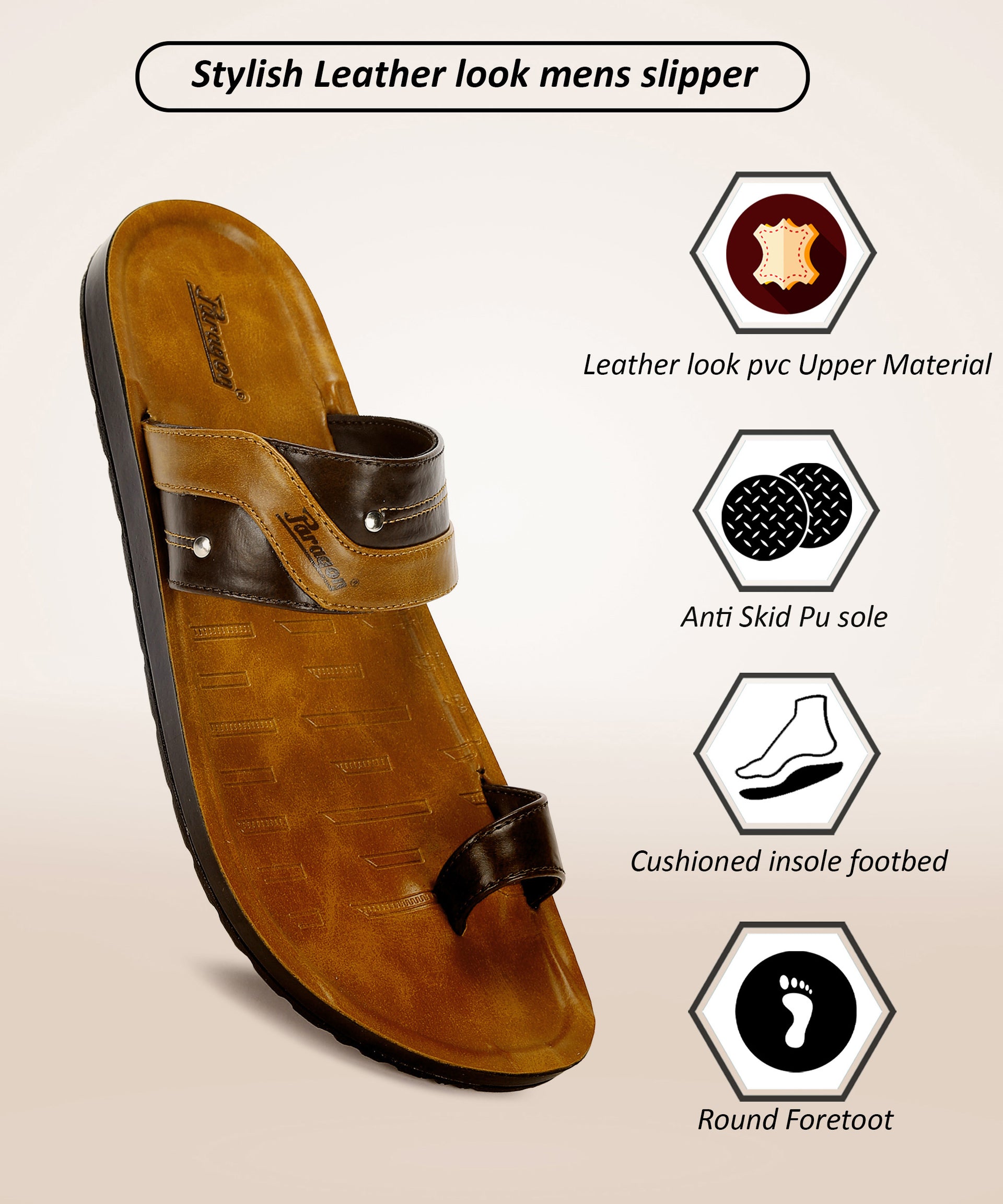 Paragon PUK2222G Men Stylish Sandals | Comfortable Sandals for Daily Outdoor Use | Casual Formal Sandals with Cushioned Soles