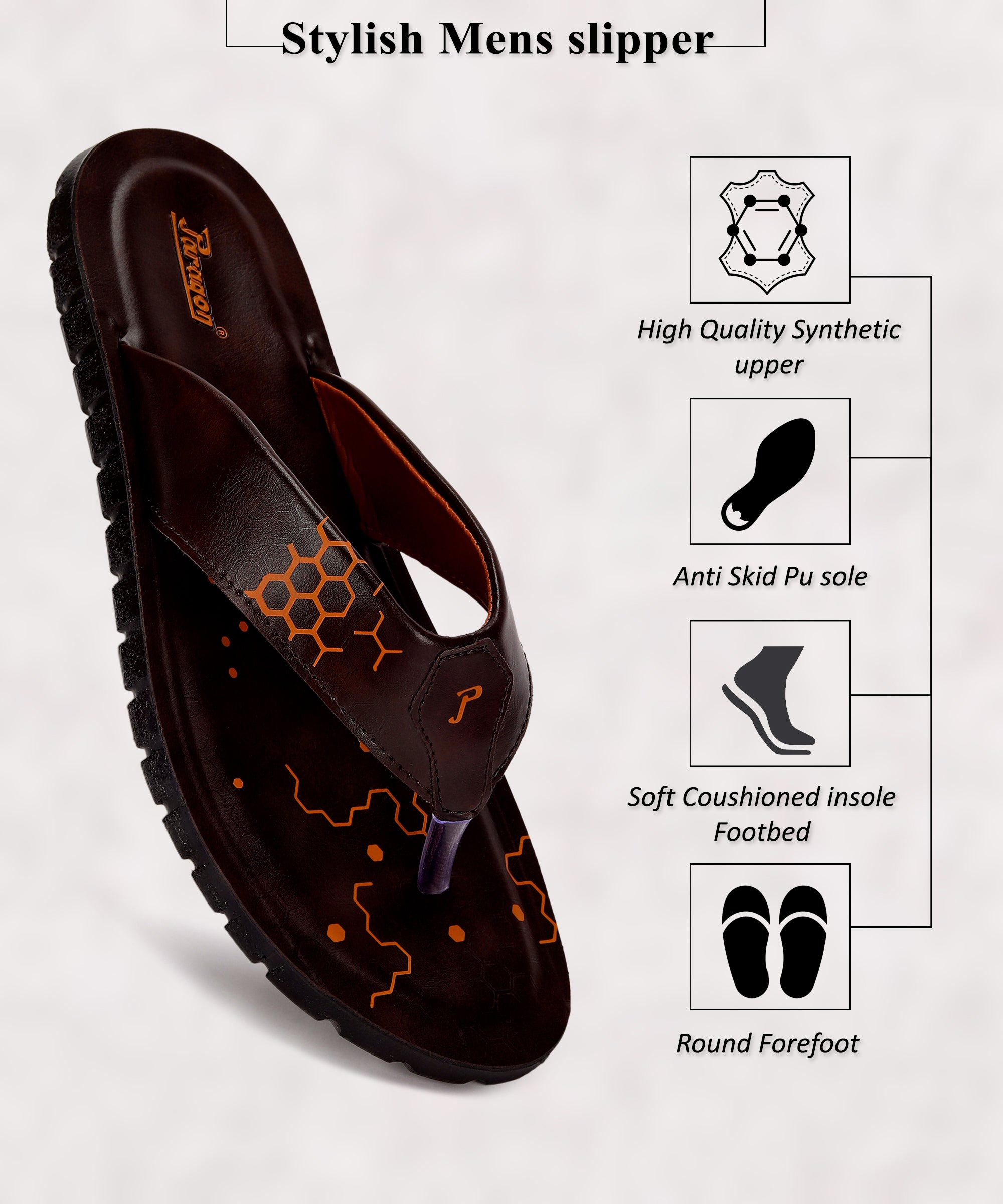 Paragon PUK2225G Men Stylish Sandals Comfortable Sandals for Daily Outdoor Use Casual Formal Sandals with Cushioned Soles