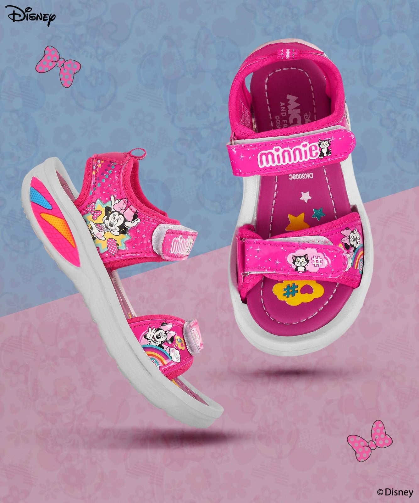 Disney Minnie Mouse DK8008C Kids Sandals Durable, Cushioned Insoles For Comfort Fit | Lightweight Everyday Casual Sandals for Kids Ideal for Outdoor Use