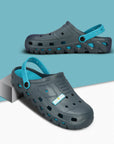 Men's Slip-on Grey-Turquoise Sandals for Men | Comfortable Sole & Durable
