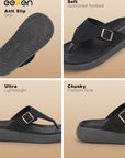 Eeken Men Sandals with Buckle Strap Lightweight Comfortable Slip On For Casual Daily Outdoor Use