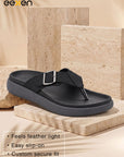Eeken Men Sandals with Buckle Strap Lightweight Comfortable Slip On For Casual Daily Outdoor Use