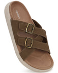 Eeken Men Sandals Comfortable Dual Buckle Cross Strap for Daily Casual and Outdoor Use