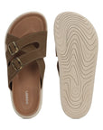Eeken Men Sandals Comfortable Dual Buckle Cross Strap for Daily Casual and Outdoor Use