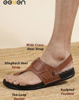 Eeken Men Sandals Comfortable with Toe Ring Back Strap for Daily Use