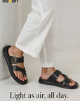 Eeken Men Comfort Sandals Double Buckle Leightweight Slip On for Casual Daily use