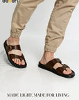 Eeken Men Comfort Sandals Double Buckle Leightweight Slip On for Casual Daily use