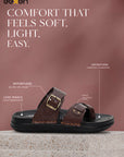 Eeken Men Comfort Sandals Double Buckle Leightweight Slip On for Casual Daily use