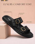 Eeken Men Comfort Sandals Double Buckle Easy Wear Slip On for Casual Daily use