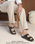 Eeken Men Sandals Comfortable Dual Buckle for Daily Casual and Outdoor Use