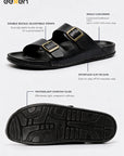 Eeken Men Sandals Comfortable Dual Buckle for Daily Casual and Outdoor Use
