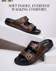 Eeken Men Sandals Comfortable Dual Buckle for Daily Casual and Outdoor Use