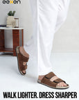 Eeken Men Sandals Velcro Strap Casual Slip On For Daily Use with Cushioned Footbed