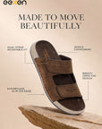 Eeken Men Sandals Velcro Strap Casual Slip On For Daily Use with Cushioned Footbed