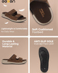 Eeken Men Sandals Velcro Strap Casual Slip On For Daily Use with Cushioned Footbed