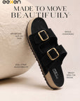 Eeken Men Sandals Double Buckle Casual Daily Use Slip On for All day Comfort