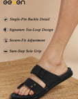 Eeken Men Casual Sandals Soft Footbed | Toe Ring Buckle Strap Slip On | Sleek Dual Strap styling for Daily Outdoor Use