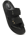Eeken Men Casual Sandals Soft Footbed | Toe Ring Buckle Strap Slip On | Sleek Dual Strap styling for Daily Outdoor Use