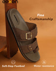 Eeken Men Casual Sandals Soft Footbed | Toe Ring Buckle Strap Slip On | Sleek Dual Strap styling for Daily Outdoor Use