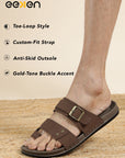 Eeken Men Casual Sandals Soft Footbed | Toe Ring Buckle Strap Slip On | Sleek Dual Strap styling for Daily Outdoor Use