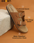Eeken Men Casual Sandals Cushioned Footbed | Premium finish | Sturdy Grip| Dual Buckle Two Strap Slip On for Daily Outdoor Use