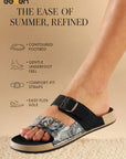 Eeken Women Sandals Dual Buckle Lightweight Stylish Daily Wear