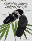 Eeken Women Sandals Dual Buckle Lightweight Stylish Daily Wear