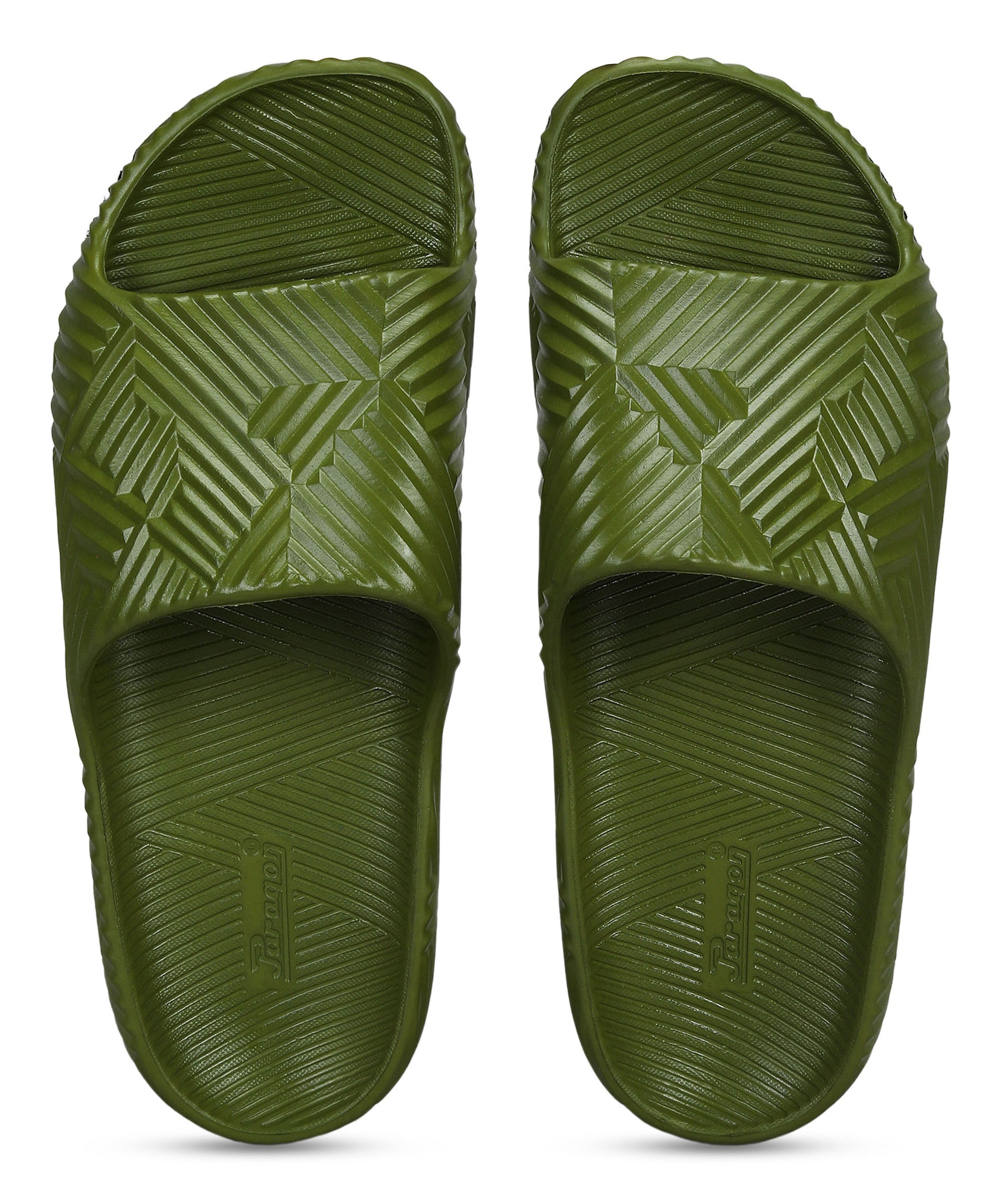 Paragon EVK10924G Men's Waterproof Olive Sliders with Comfortable Sole