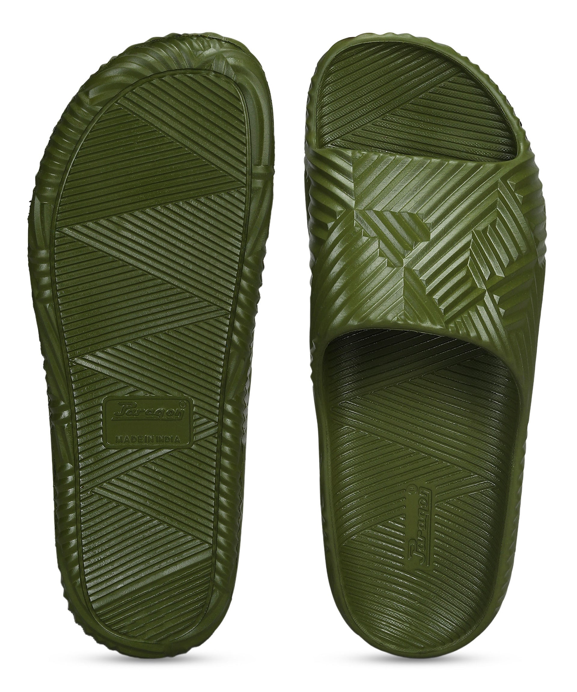 Paragon EVK10924G Men's Waterproof Olive Sliders with Comfortable Sole