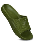 Paragon EVK10924G Men's Waterproof Olive Sliders with Comfortable Sole