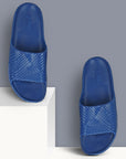Paragon EVK10924G Men's Waterproof Blue Sliders with Comfortable Sole