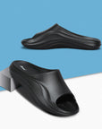 Paragon Men's Waterproof Black Sliders with Comfortable Sole