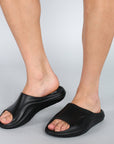 Paragon Men's Waterproof Black Sliders with Comfortable Sole