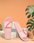 Paragon Women's Peach Sliders with Cushioned Sole for Everyday Use
