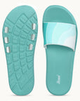 Paragon Women's Ice Green Sliders with Cushioned Sole for Everyday Use