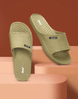 Paragon Men's Beige Sliders with Comfortable & Durable Sole