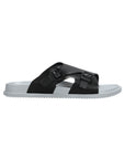 Paragon Men's Black Grey Slip-on Sandals for Men | Comfortable Sole & Durable
