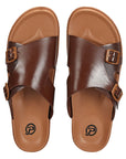Paragon Men's Brown Tan Slip-on Sandals for Men | Comfortable Sole & Durable