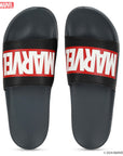 Marvel EVMK10922G Men's Black Sliders | Trendy Sliders with Durable & Cushioned Sole Construction | Waterproof & Lightweight, Perfect for Everyday Casual Wear