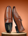 Paragon Men's Tan Formal Loafer Shoes | Cushioned Sole & Sturdy Construction