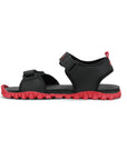 Paragon Men's Stylish Lightweight & Durable Black Red Velcro Dailywear Sandals