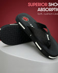 Paragon Men’s Cushioned Slippers with Arch Support & Soft Fabric Upper | Rubberised Sole