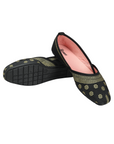 Paragon Women's Bow Black Ethnic Design | Soft Cushioned & Lightweight | Slip-On Flats