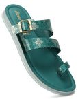 Paragon Women's Slip On Flat Green Sandals | Durable Dailywear Sandals