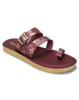 Paragon Women's Slip On Flat Maroon Sandals | Durable Dailywear Sandals