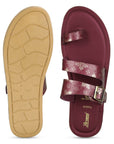 Paragon Women's Slip On Flat Maroon Sandals | Durable Dailywear Sandals