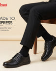 Paragon Men's Black Formal Slip On Shoes Durable Sturdy Outdoor Wear