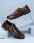 Paragon Men's Brown Formal Slip On Style Loafers Durable Sturdy Office Wear